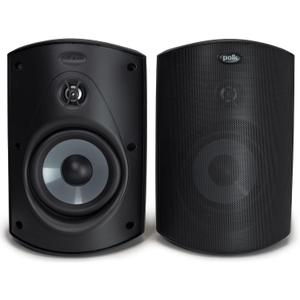 Polk Audio Atrium 6 All-Weather Outdoor Speakers with Bass Reflex Enclosure (Pair, Black), Broad Sound Coverage, Speed-Lock Mounting System