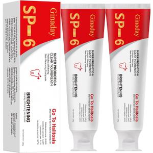 2 Pcs SP-6 Brightening Probiotic Toothpaste,Deep Cleaning Care Fresh Breath SP-6 Ultra Whitening Toothpaste, (4.23 Fl Oz, Pack of 1) 2 Pcs SP-6 Brightening Probiotic Toothpaste,Deep Cleaning Care Fresh Breath SP-6 Ultra Whitening Toothpaste, (4.23 Fl Oz, Pack of 1)