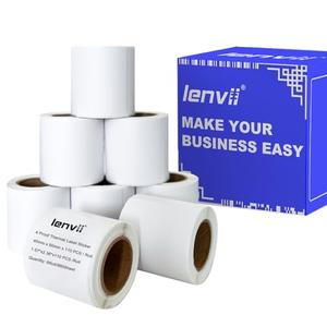 LENVII 1.57" x 2.36" Thermal Labels Paper 880 Sheets -8 Rolls × 110 Labels,Tear/Water/Oil/Scratch Resistant Multi-Purpose Adhesive Stickers for Barcode/FNSKU,Home,Office,DlY logo,Product/Gift Labeling
