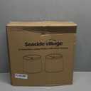 Lampshades Set of 2, Drum Lampshades 11.6" Top x 12.6" Bottom x 9.8" High, Seaside village Medium Lampshades (Spider Fitter), Beige Lampshades Natural Linen Hand Crafted, Easy Assembly Required