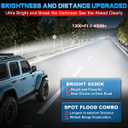 22Inch LED Light Bar and 2PCS 4In LED Pod Lights Spot Flood Combo Beam Triple Row Off Road Driving Work Lights Bar with Rocker Switch Harness Kit for Trucks Pickup Hum-mer SUV UTV