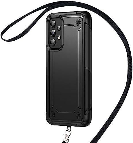 DNTMZIN for Samsung Galaxy A53 5G Case, Military Grade Shockproof,Slim Fit Protective Cover for Samsung Galaxy A53 5G Case 6.5'', with Lanyard for Men and Women,-4-A53-Black