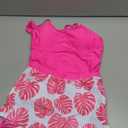 Girls'Swimwear One Piece Kids Swimsuits for Girls Tropical Twist Cross Bathing Suits with Cover Up Skirt (15-16 Years)