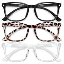 Gaoye Stylish Blue Light Glasses for Woman - Computer Glasses 99% Blue Light Blocking - Lightweight TR90 Frames - 3 pack 1.25 x
