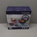 COOK WITH COLOR Mixing Bowls with TPR Lids - 12 Piece Plastic Nesting Bowls Set includes 6 Prep Bowls and 6 Lids, Microwave Safe Mixing Bowl Set (Multicolored Set with Large Blue Bowl)