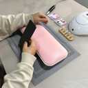 MZCMSL Nail Arm Rest for Nails Tech with Phone Holder, Big Foldable Pu Leather Nail Hand Rest Pillow with Table Mat (Pink)