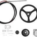 13 FT Outboard Rotary Steering System Kit Boat Control Cable Kit With 12.5 Inches Wheel Durable Marine Steering System Replacement for SS13710 Marine