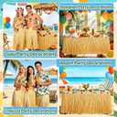Luau Party Decorations, Grass Table Skirt for Tropical Hawaiian Party Decorations, Flower 72.8'' X 29.5'' Hawaiian Luau Party Favors & Aloha Summer Beach Themed Party Decorations Suppplies