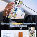 Toycamp for iPhone 16 Plus Case Compatible with Magsafe - Cute Design 360 Magnetic Ring Holder Stand Kickstand Funny Cat in Flower Girly Pretty Fashion TPU Phone Covers for Women Tenn Girls