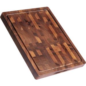 THETCHRY Walnut Wood Cutting Boards for Kitchen, End Grain Chopping Board Double Sided, Large Cutting Board with Handle, Charcuterie Butcher Block for Meal Prep & Serving with Gift Box, 17"13"1"