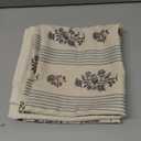 Amor Virisso Floral Throw Pillow Covers 18x18 Set of 2 Block Print Pillow Covers Neutral Floral Striped Farmhouse Decorative Pillow Covers for Sofa Couch Bed, Light Blue