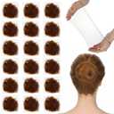 35 Pcs Invisible Hair Net for Buns, 20 Inch Strong Nylon Elastic Mesh Wig Nets Hairnet Hairs Accessories for Women Men Ballet, Food Service Workers, Kitchen Daily Styling (Brown)
