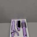 JIGGL 3-in-1 Interchangeable Hair Styler: 1.25" Curling Iron, 1.5" Heated Round Thermal Brush & Hair Straightener Combo for Travel, Dual Voltage,Straight/Curl/Blowout Short and Long Hair, Purple