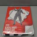 fun shack Black and White Striped Suit Mens Costume, Halloween Costumes for Adults, Halloween Costumes for men (Medium)