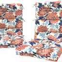LVTXIII 2 Pack Outdoor High Back Cushions, 22" W x 20" D Tufted Seat and Back Chair Cushion with Ties, Fluffy Patio Replacement Rocking Chair Cushion for Outdoor Furniture Use, Vibrant Blossom, 44"x22"x4"