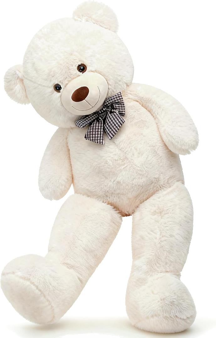 MorisMos Giant White Teddy Bear 4 Feet, Cute 47inch Stuffed Animal Big Teddy Bear Plush, Classic Girlfriend Boyfriend Gift, Birthday, Party Favor