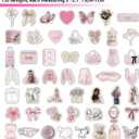 150PCS Pink Coquette Stickers, Waterproof Aesthetic Vinyl Stickers for Girls, Water Bottles, Laptop, Phone Case, Guitar
