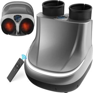 Shiatsu Foot and Calf Massager with Heat : 2 in 1 Foot Massager Machine with Kneading & Compression for Plantar Fasciitis, Neuropathy, Circulation, Relaxation for Women Man, Up to Size 13