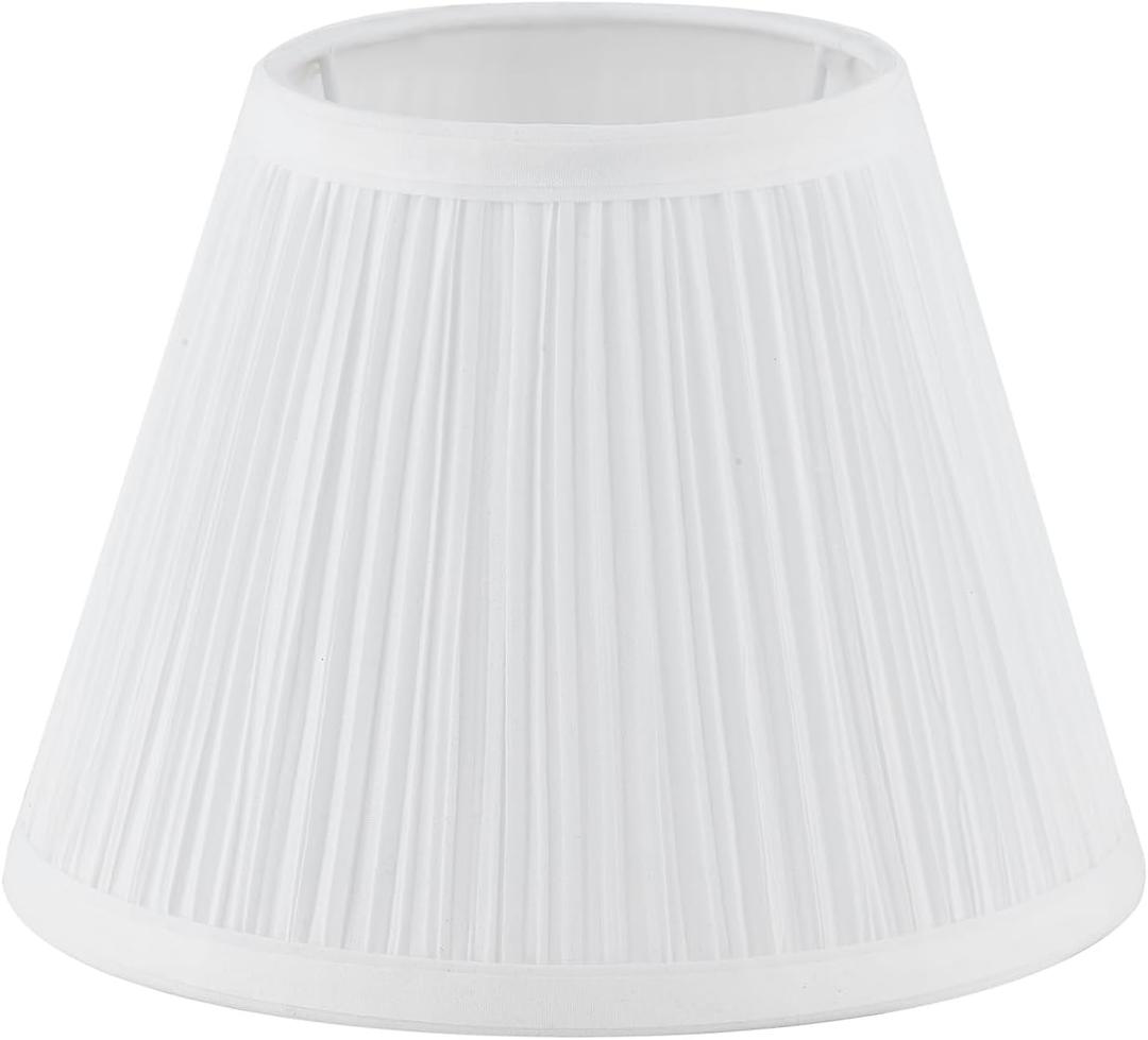 Uno Lamp Shade, Drum Pleated Lamp Shades 5" Top x 9" Bottom x 7" Slant Height, Barrel Small Replacement Lampshade (Slip Uno Fitter), Fabric Lampshades Table lamp Shades Bottle Lamp Shade,1 Pack(White)