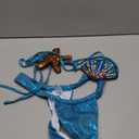 Sexy Shiny Metalliic Swimsuit for Women Two Piece Strappy Bikini Shell Shape Extreme Micro Tiny Swimwear with Thong (Large, Blue)