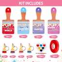 24 Sets Valentines Day Gifts for Kids,Valentines Cards with Watercolor Paint Bulk and keychain,School Classroom Exchange Gifts for Party Favors