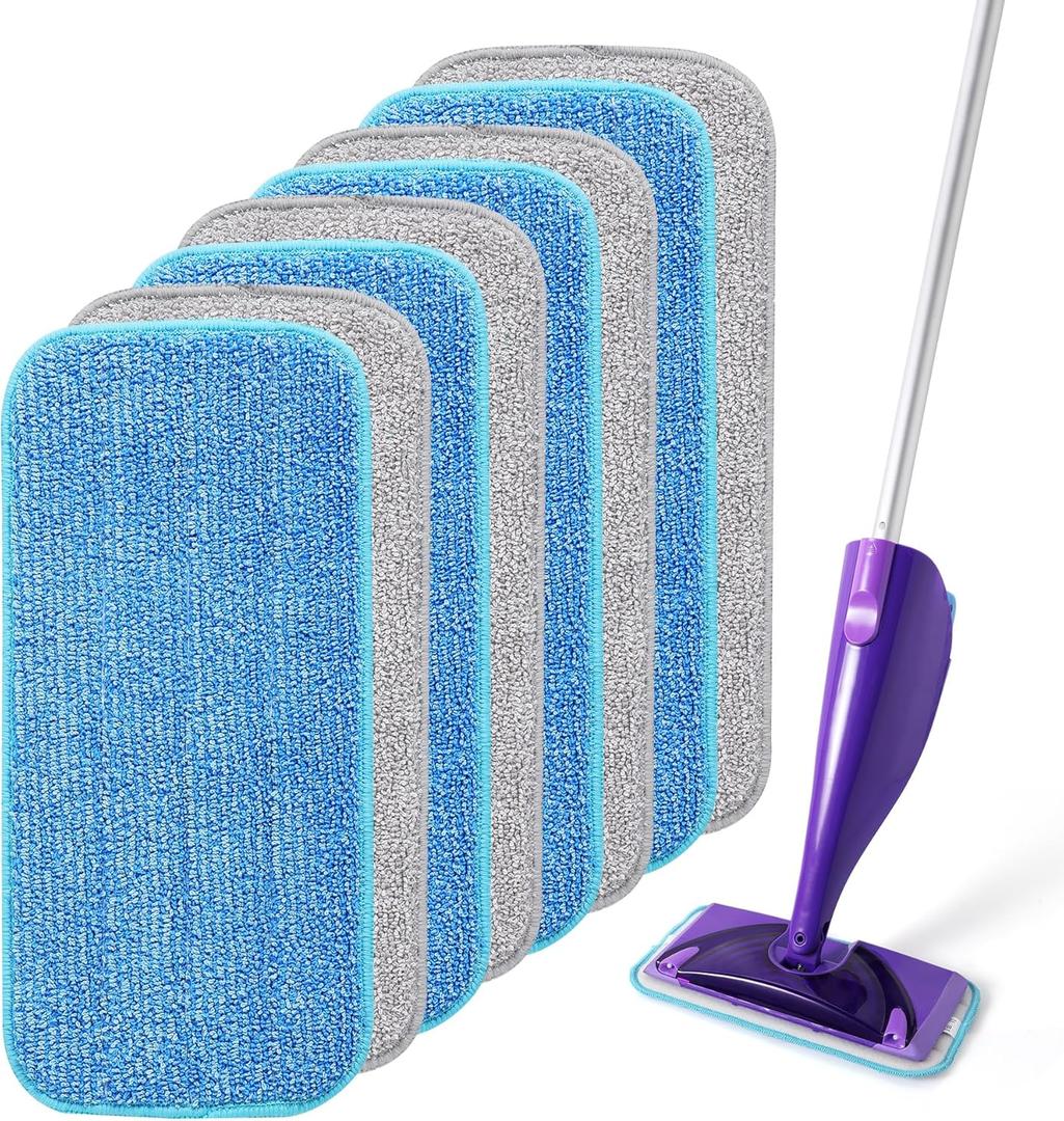 Microfiber Mop Pads Compatible with WetJet, Reusable Wet and Dry Replacement Pads Swiffer Wet Pads for All Floor Types Cleaning (8 Pack)