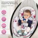 Mamatepe Infant Insert Compatible with 4moms Mamaroo & Graco Swing and Infant Car Seat,Newborn Insert Head & Body Support Cushion, Reversible Design, Breathable Soft Fabric (Blush Pink)