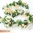 YRIOWMI 10PCS Fake Rose Garland, 7.5Ft Artificial Vines Flowers Hanging Rose Vine forfor Table Wedding Backdrop Arch Wall Party Mantle Festival Decor (Champagne)