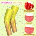 JaGely 16 Pairs Ice Cream Arm Sleeves for Kids UV Sun Protection Football Basketball Baseball Compression Long Sleeves Youth