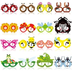 32 Pcs Bug Party Decorations Summer Insect Party Favors Bugs Paper Glasses Frame Insect Photo Booth Props Eyeglasses for Summer Spring Bugs Birthday Decorations Supplies