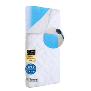 Babelio Crib Mattress Ultra-Breathable 100% Washable Core Dual Sided Baby Toddler Mattress with Removable Machine-Washable Cover 52" x 28"