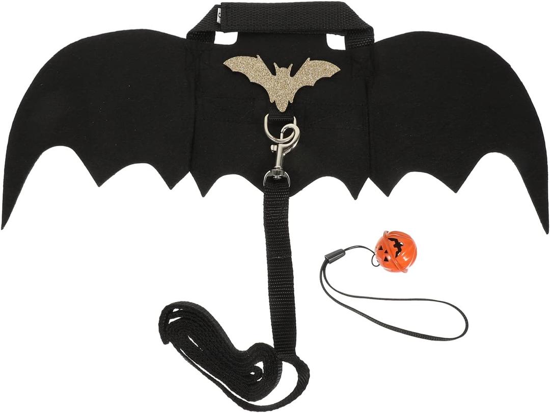 SUPVOX 1 Set of Rabbit Halloween Costumes - Small Animals Halloween Harness Leash Costumes,Pet Bat Wings Apparel for Bunny, Rabbits, Puppies, and Small Cats