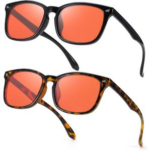 SODQW Gaming Blue Light Blocking Glasses for Men Women Reduce Eyestrain Orange Aviator Eyeglasses for Computer TV