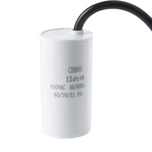 CBB60 12 uf  5% 450VAC 50/60hz 40/70/21 PO Multi-Purpose Motor Run Round Capacitor for Air Conditioner Heat Pump Condenser - 1Pcs