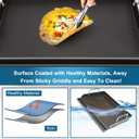 Utheer 25" x 16" Pre-Seasoned Nonstick Cast Iron Griddle for Gas & Charcoal Grills  Universal Flat Top with Grease Groove, Reinforced Ridges & High Sidewalls, Great for Parties, Camping & Tailgating (25" x 2.6" x 16")