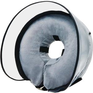 Dog Cone, Dog Surgery Collar, Dog Cones for Small Medium Large Dogs, Inflatable Cone for Dogs, Dog Cone Collar, Does not Impede Vision Dog Recovery Collar(M Grey)