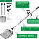 11.61" Chicken Poop Scooper & Rake 2-in-1+ 9.84" Pooper Scoopers, 25" to 67" Large Metal Litter Scoop with Adjustable Stainless Steel Handle for Farm Sifting Coops Cleaning Chicken Litter Pet Waste