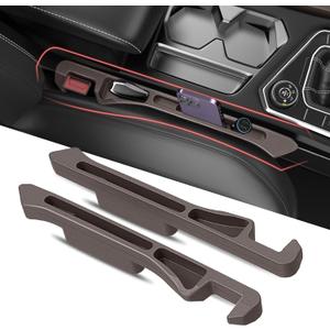 Car Seat Gap Filler 2Pack, Inserts Between Seats Console with Organizer Storage Upgraded Phone Holder Car Side Seat Gap Fillers Cars Front Seats Fill Plug Car Essentials for Vehicle SUV Truck (Brown)