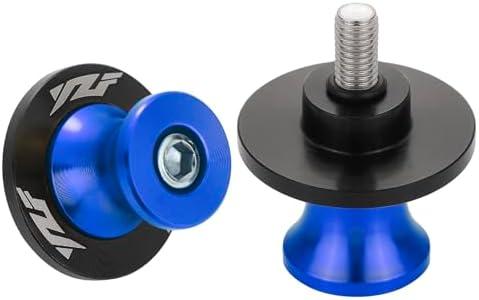 2Pcs Motorcycle Swing Arm Spools for Yamaha YZF R1 R3 R6 R6S R25 R15 R125 600R Aluminum (Blue)