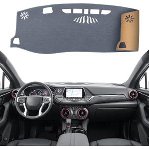 Dashboard Cover Dash Mat Fit for Chevy Blazer 2024-2019 Car Dash Board Mat Anti-Glare Carpet,Non-Slip Pad Sunshield Protector (Grey)