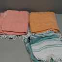 Genovega 6 Packs Oversized Turkish Beach Towels Set Bulk 74"x38" Extra Large Sand Free Quick Dry Swim Bath Camping Pool Towel Travel Blanket Adult Essentials Cruise Accessories Vacation Stuff (Coral Blue Pink Orange Yellow Green)