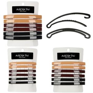 Large Medium Small Plastic Dome Styling Hair Barrettes Clips - Decorative Clamps For Half Updo & Ponytail - For Girls, Women with Very Thick Thin & Medium Hair - 18 Pcs (GPL5) Made in Korea