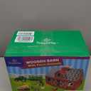 Farm Animal Toys with Portable Large Wooden Barn for Kids 3+ Years Old, 10 PCS Farm Animals Figures for Boys, Girls, Animal Lovers, Ideal Gift for Kids Toddlers, Improve Fine Motor Skills