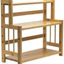 Sorbus Kitchen Countertop Organizer Bamboo Wooden Counter Storage Shelf Rack for Spice, Soap, Skin Care, Makeup Display Stand, Bathroom Shelves, Vanity, Office (3-Tier)