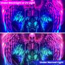BVBOX Blacklight Tapestry,WingTapestry Glow In The Dark,UV Reactive Black Light Upright Posters Wall Hanging for Bedroom Dorm Living Room Backdrop Decor (wing13, 90L x 70W)