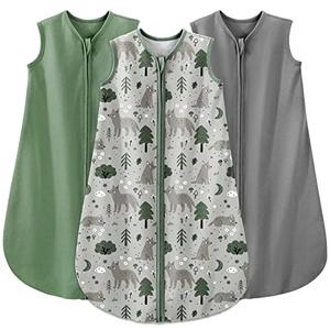 Yoofoss Baby Sleep Sack, M 6-12 Months Baby Wearable Blanket 100% Organic Cotton 2-Way Zipper Toddler Sleeping Sack, 3 Pack Soft Lightweight Sleep Sacks for Babies