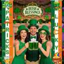 Ledinca St. Patrick's Day Door Banner Decorations 2 Pack, 72" x 12" St Patricks Day Irish Porch Signs, Shamrock Leprechaun Lucky Hanging Banners for Home Wall Front Porch Indoor Outdoor Party Decor