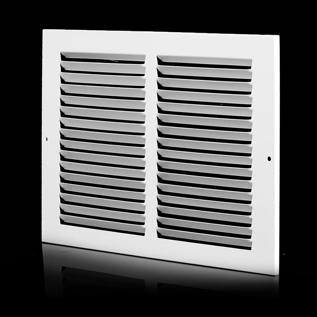 12x8 Vent Cover (Duct Opening Size), Air Return Vent Cover, AC Vent Cover, Cold Air Return Vent Cover, Flat Return Air Grilles, Outer Dimensions:13.75"W x 9.75"H (12"W x 8"H, Duct Opening)