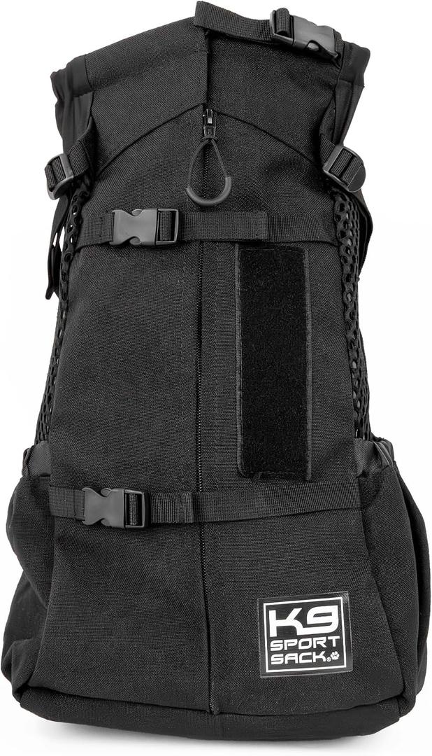 K9 Sport Sack Air 2 - Medium, Jet Black - Ideal for Dogs with 17-19 Back Length - Durable, Breathable Backpack-Style Carrier - Perfect for Walks, Short Hikes & Public Transportation