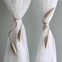 Valea Home 2 Pieces Curtain Tiebacks Clips Creative Window Drape Twist Tie Backs European Style Custom Made Curtain Holders Decorative Draperies Holdbacks, Beige
